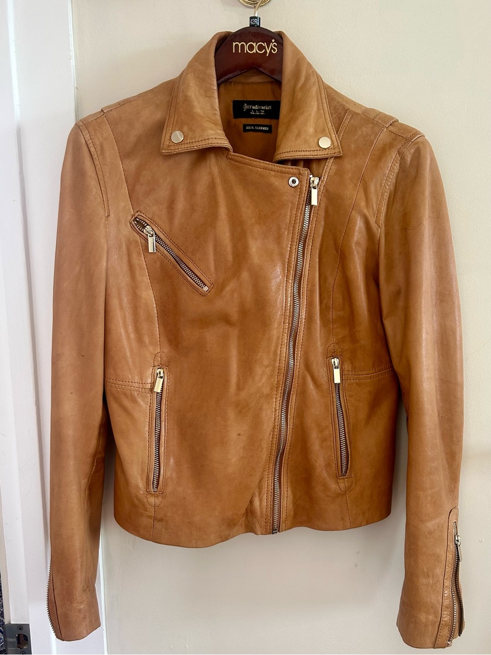 Brown Leather Motorcycle Jacket -